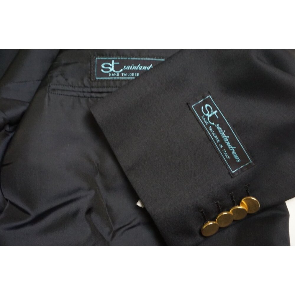 Saint Andrews Navy Blue 100% Wool Gold Button Sport Coat Blazer Sz 40R NEW